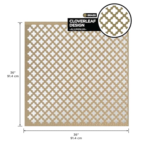 Image of M-D Building Products 57240 Aluminum Cloverleaf Sheet - for Interior /Exterior Design, Stylish, Lightweight, Corrosion-Resistant, Easy to Mold and Trim (36 in. x 36 in. x .020 in.) (Brass)