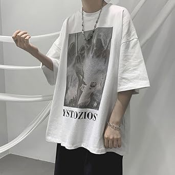 Vintage 90s Grunge Graphic Tees Y2k Men Oversized T-Shirt Harajuku Streetwear Alt Goth Tops Shirts Punk Clothing