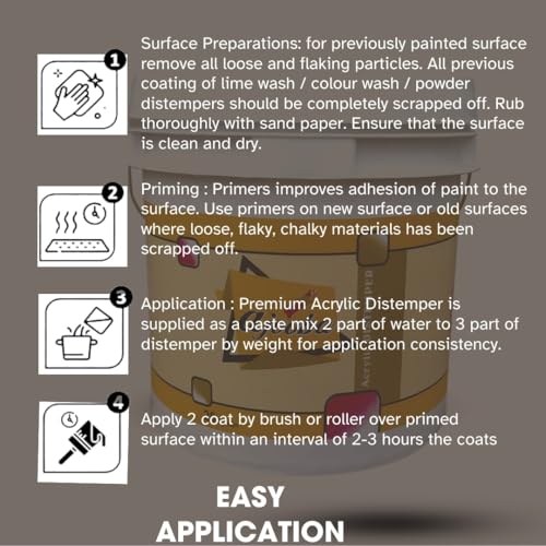 Image of Ajooba Synthetic Distemper Wall Paint | Smooth Finish | High Coverage | Interior Wall Paint | Easy Application