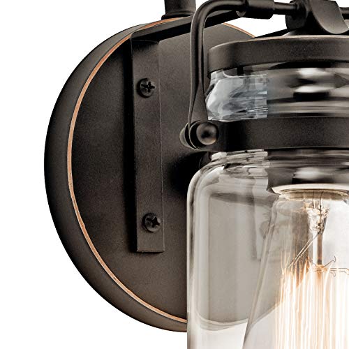 Kichler Brinley 11.5 Inches 1 Light Wall Sconce With Clear Glass Olde Bronze® #TOP2