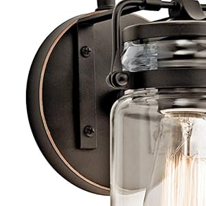 Kichler Brinley 115 Wall Sconce in Olde Bronze 1 Light Vintage Wall Mount Light with Clear Glass 115 H x 5 W 45576OZ