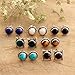 NOVICA Artisan Handmade Gemstone Stud Earrings Multigemstone Set of 7 Sterling Silver Assorted India Birthstone [ 0.3 in L x 0.3 in W x 0.1 in D] ' Everyday Looks' Set of 7
