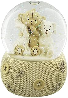 Button Corner Teddy Resin Snow Globe in Gift Box