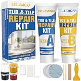Bellemora Porcelain Repair Kit, Fiberglass Repair Kit, Professional Tile Repair Kit for Cracks, Chips, Scratches, Rust, Holes on Tubs, Toilet, Sink and Shower Tray, Color Match