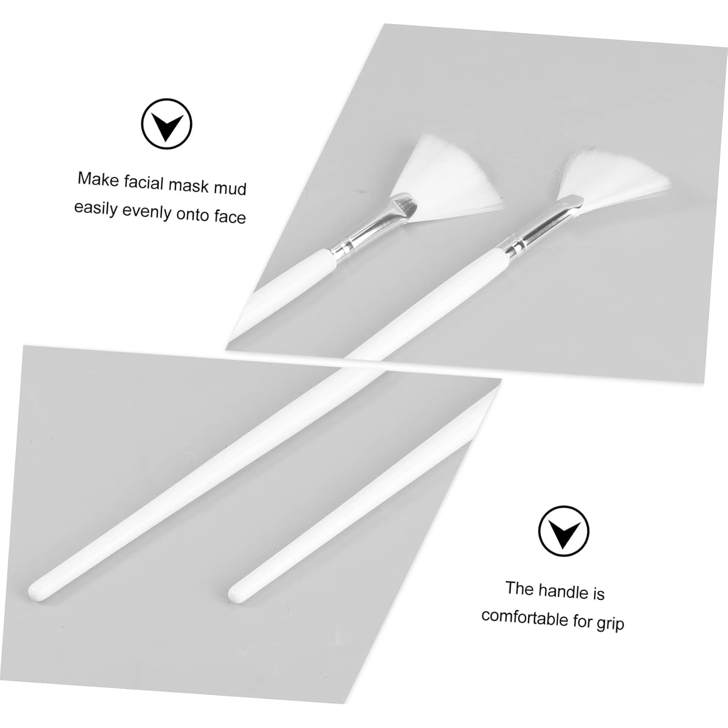 Generic DIY Mask Kit Fan Shape Mask Brush for Skin Care 2PCS Soft Facial Brush for Application
