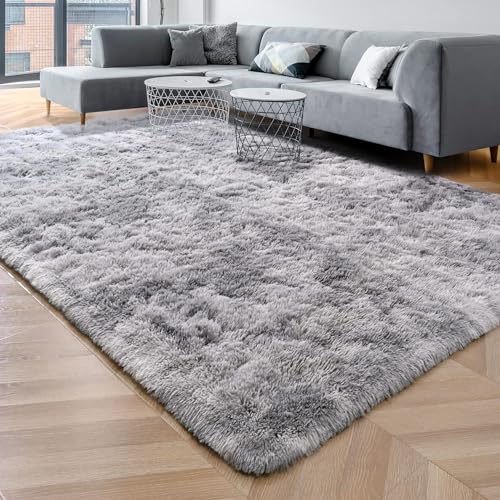 Cinknots Area Rugs Tappeto soffice Soggiorno moderno Camera da letto Baby Nursery Dormitorio Morbido Tappeto antiscivolo Grande (Grigio Bianco, 250x300cm)