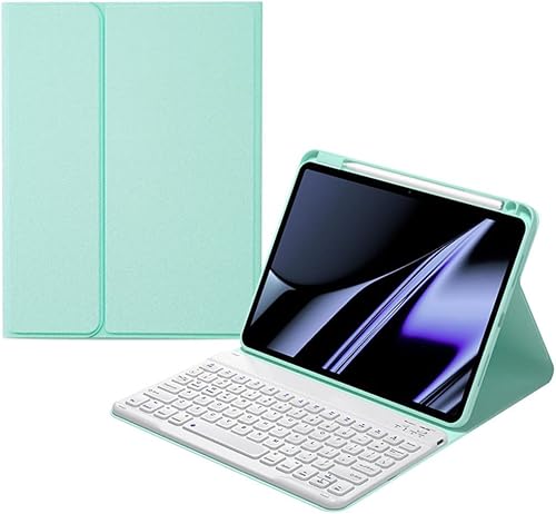 Miniatura 10 de AnMengXinLing Funda de teclado para iPad de 9.7 pulgadas, iPad de 5ª/iPad 6ª generación, Air2, funda inteligente con soporte para lápices, teclado