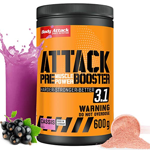 Produktfoto von Body Attack Pre Workout Booster – Johannisbeer-Cassis, 600g - Extrem hochdosierter Workout-Booster für alle Sportler&hellip;