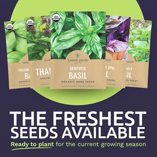 Organic Basil Seeds Variety Pack - 8 Individual Packs - 2026 Season - Genovese, Thai, Lemon, Greek, Cinnamon and More! for Indoor & Outdoor Planting (Non-GMO, Certified Organic) - Image 3
