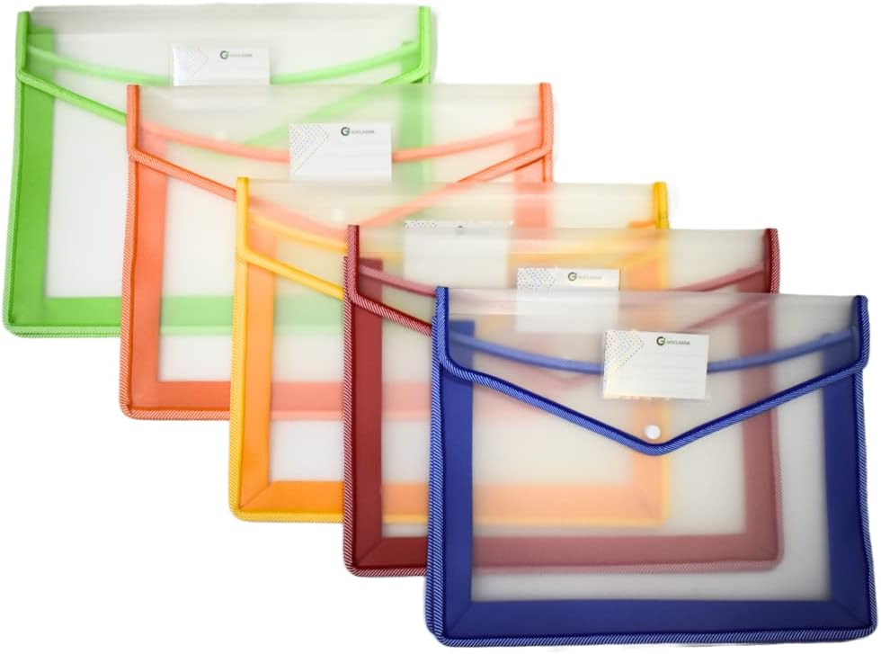 Classik Transparent Document Folder Bag | Transparent File Folder Set | Document Bag for A4/Legal Size documents | Stylish Document Bag (Set of 5)
