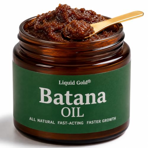Liquid Gold® Batana Oil for Hair Growth, 100% Authentic Raw Batana Oil, Thick & Unrefined, Deep Scalp Moisturizer for Thinning Hair & Edges, Natural Hair Care for Dry, Damaged Hair (2 oz)