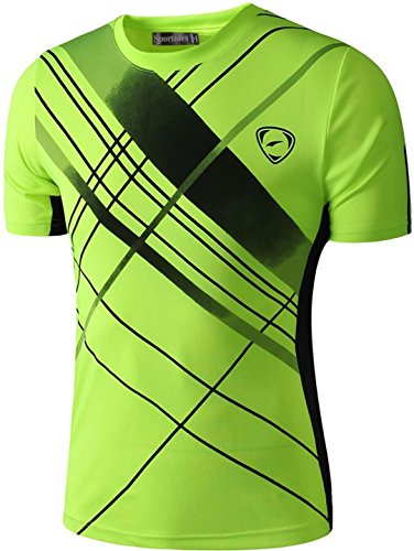 Sportides Boy's Quick Dry Active Sport Short Sleeve Breathable T-Shirt Tee Top Lbs701 Greenyellow M #TOP2