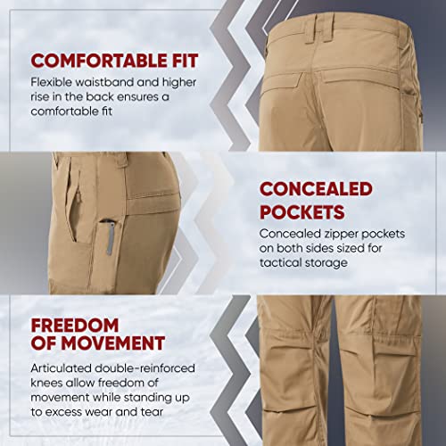 Vertx Phantom Ops Mens Tactical Pants Cargo Utility With Pockets, Lightweight Casual Outdoor Water-Resistant Work-Wear, Edc Gear Tactical Operations Pant, Relaxed-Fit, Smoke Grey, 48X32 #TOP2
