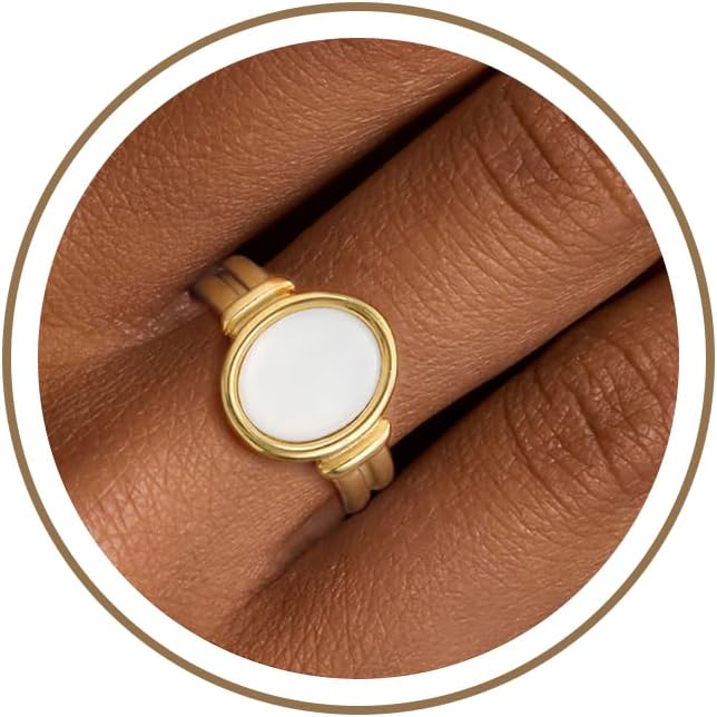 Chunky Gold Rings Gifts for Women Teen Girls 14K Gold Plated Ring No Tarnish Stackable Statement Thumb Dome Band Pinky Rings Birthday Anniversary Retirement Christmas Gift Jewelry