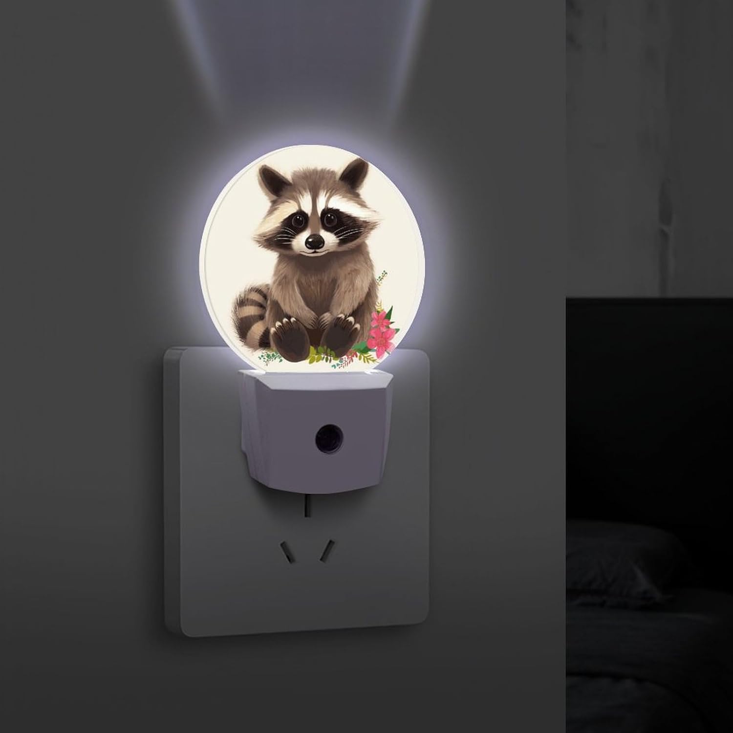 Raccoon Decoration Night Lights Plug Into Wall image 4