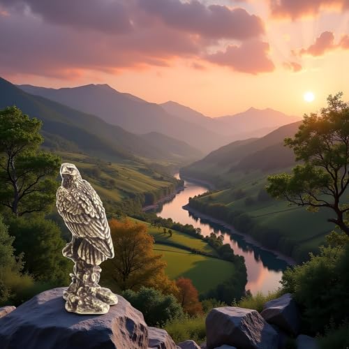 Estatua vintage de águila de latón de 1 pieza miniatura 5