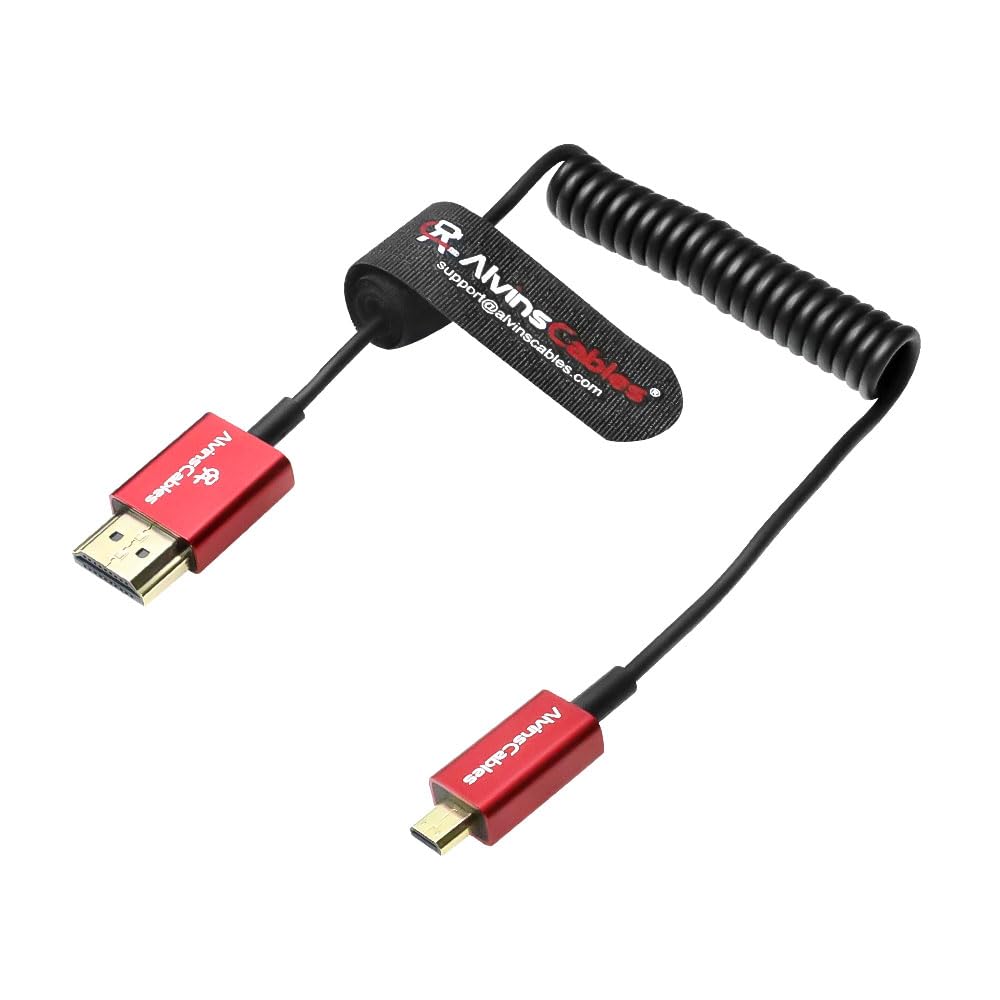 Alvin's Cables 8K 2.1 Cavo Micro-HDMI a HDMI Cavo Ultra-sottile 48Gbps ad alta velocità per Atomos-Ninja-V Registrazione 4K-60P per Canon-R5C|R5|R6 per Sony a7R a7 IV Fotocamere 70cm/27,15''