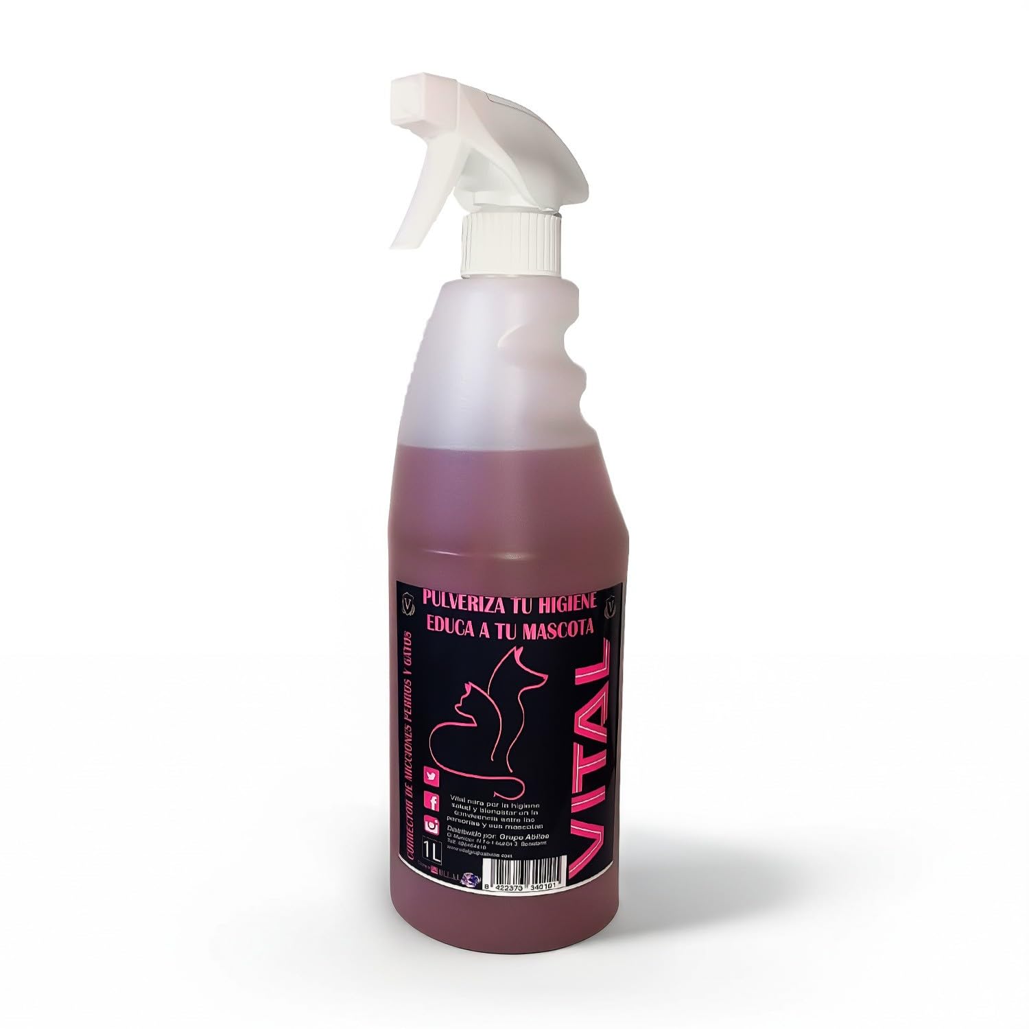 Vital Correttore di minzioni per cani e gatti 1000 ml - Eliminatore di odori e tracce di urina - Aiuto per l'addestramento degli animali domestici - Uso interno ed esterno - Efficace