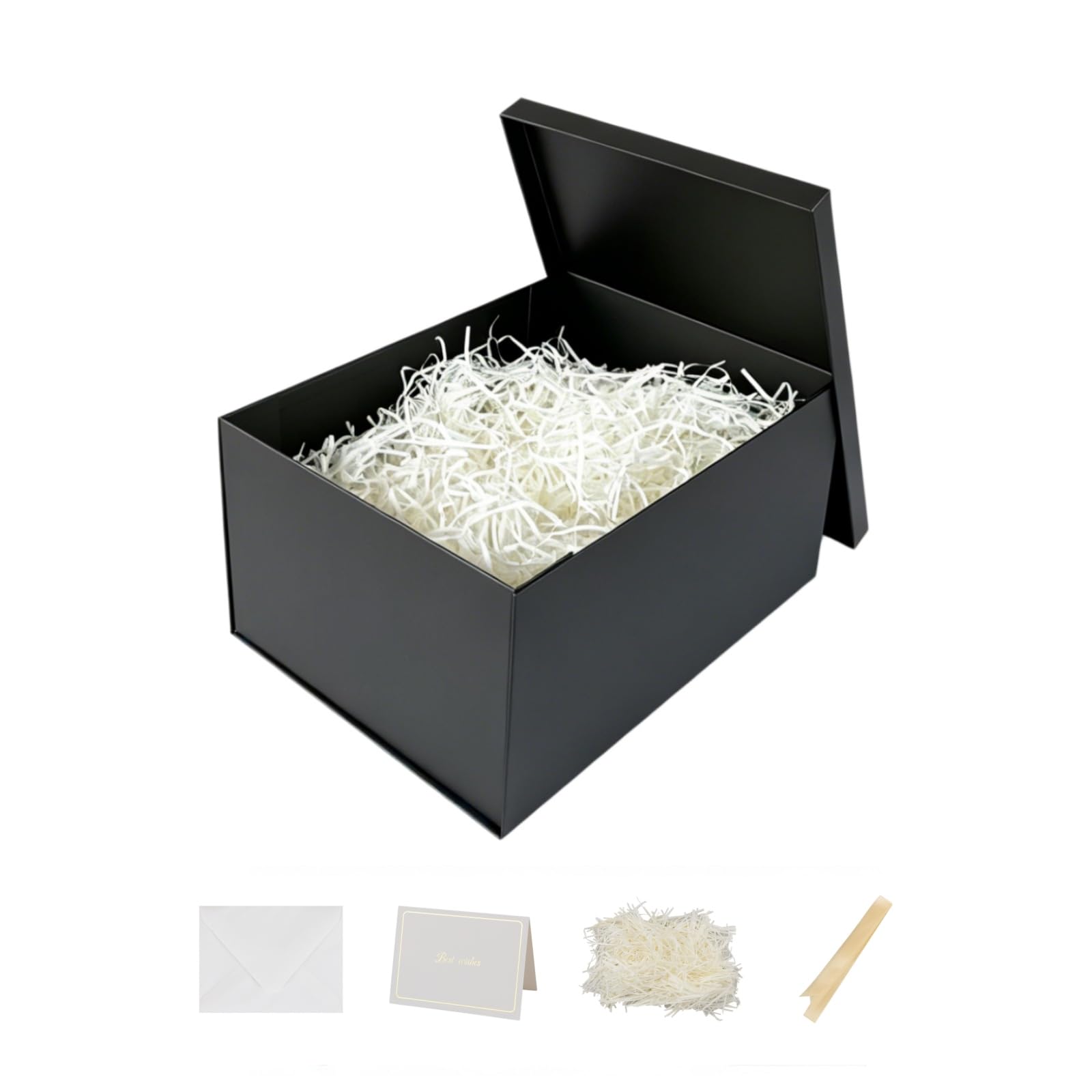 Nenwic Small Gift Box with Lid 25.5x20.5x10cm Black Boxes