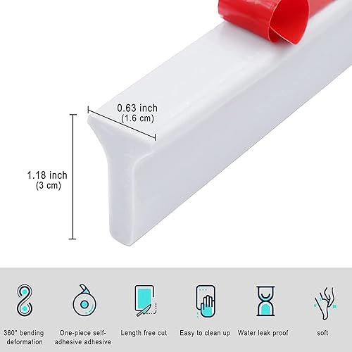 Miniatura 2 de Protector de agua plegable para ducha, protector contra salpicaduras de agua, barrera de agua para cabina de ducha, retenedor para separación húmeda