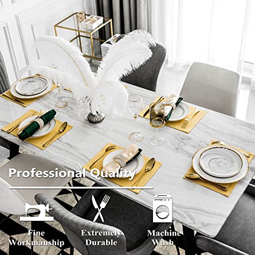 Home Brilliant Yellow Cloth Placemats Reusable Dinner Mats, Dinner Decorations Washable Heat Resistant Dining Table Mats - Image 2