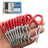 Yoliko 10 Pcs Heavy Duty Hitch Pins Clip R Clips Spring Retaining Wire Hair Pins Cotter Pin Strong Spring Rubber-Coated Grip R Clip for Trailer Tractors Mower Carts Truck Pin Clip M3x60mm