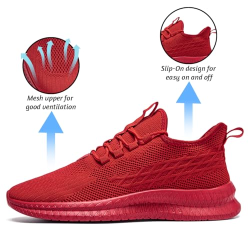 Image of DLWKIPV Running Shoes for Men Casual Slip on Tennis Walking Sneakers Lightweight Breathable Mesh Fashion Gym Athletic Sports Workout Non Slip Trainers