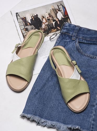 Image of SilverArrow womens Velisse Wedge Slides Sandals Open Toe Comfort Slip On Casual Daily Wear Flats