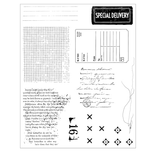 Sizzix Transparentes Stempel-Set mit Framelit-Stanzformen, Creative Combos von 49 & Market, 10 Gummistempel und 10 Stanzformen