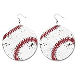 Retro Sports Ball Leather Dangle Earrings Baseball Basketball Soccer Volleyball Shape Earrings for W