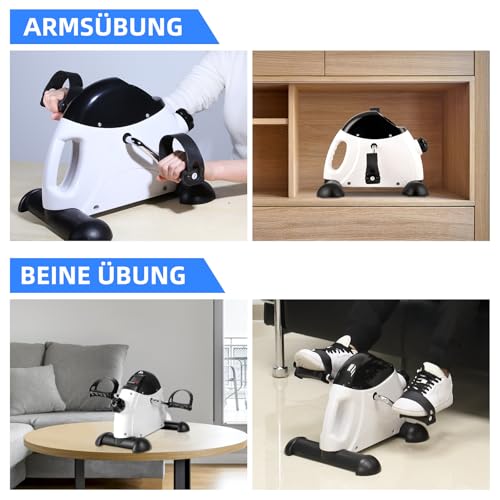 Heimtrainer Mini Fitnessbike Rehabilitations Pedaltrainer Arm und Beintrainer mit LCD Display, Hometrainer Fitnessgerät für Zuhause Büro – Bild 5