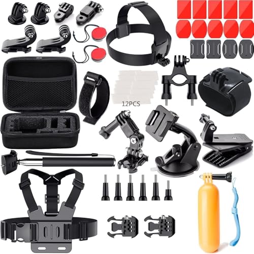 Image of Action Pro Accessories Kit Compatible with GoPro 13 /12 /11 /10 /9 /8 /7 /6 /5 /4 /3+ Session Accessory Bundle Set for Action Camera SJ4000 /SJ5000 /SJ6 /Xiaomi /Yi-Flotation Handle+Head Strap+Chest Strap