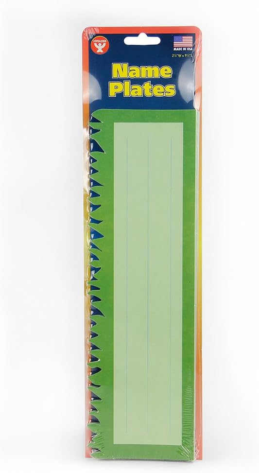 Hygloss Products Die-Cut Name Plate - Great Teaching Tool - Perfect for Labeling in Classroom & Other Uses - Green Grass Design - 9.5 x 3 inches - 30 Pk (45501)
