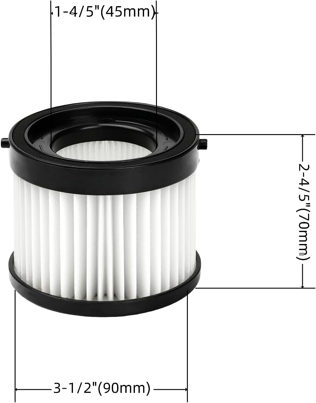（3-Pack）49-90-0160 HEPA Filter Compatible with Milwaukee 0882-20 M18 | Replaces 49-90-1951; reusable HEPA filter captures 99.97% of particles down to 0.3 microns and installs without tools.
