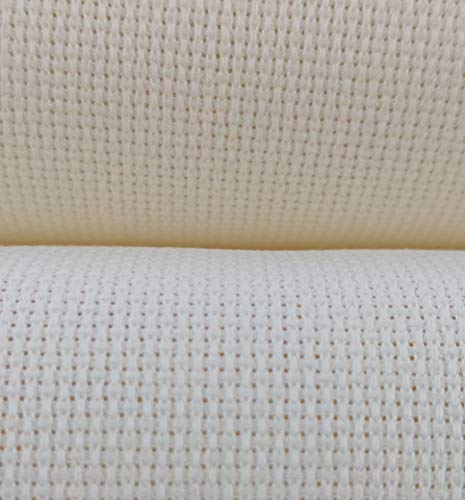 Image of KCS 4 /6 pc of 12 inch x 18 inch (30cmx45cm) 18CT Counted Cotton Aida Cloth Cross Stitch Fabric (4 pc, Antique White+Cream)