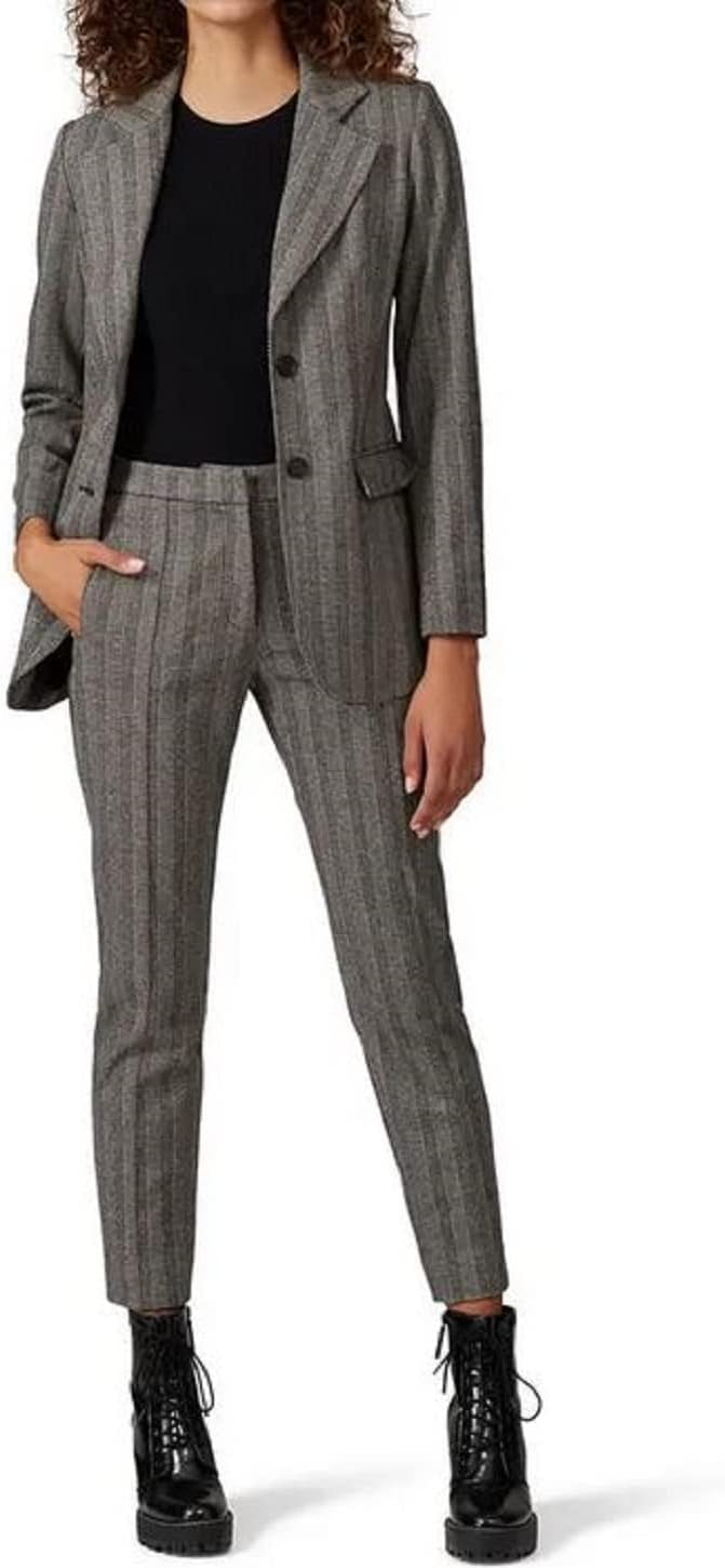 Rent The Runway Pre-Loved Grey Striped Suit Jacket