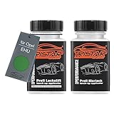 TRISTARcolor Pintura automotriz Set de lápices de retoque para Opel EHU Matcha Green Perl Pintura base pintura transparente, 50 ml cada uno