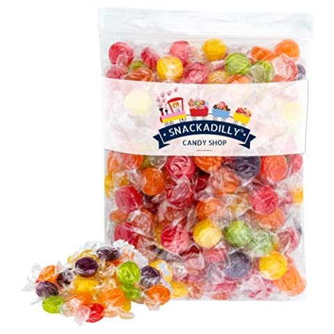 Snackadilly Fruit Flavored Hard Candy - VALUE SIZE 3 Pound Bag - Assorted Fruit Flavored Candy - Individually Wrapped Cover