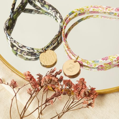 Bracelet liberty initiale fleurie or pour les fêtes - 3