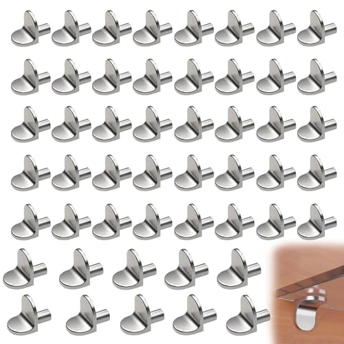 50 Pcs L-Shaped Shelf Support Pegs – Durable Metal Shelf Brackets for Cabinets, Bookcases & Furniture – Strong & Rust-Resistant Shelf Holders – Easy to Install for Home & Office Storage