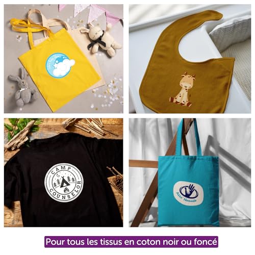 Avery Transferts personnalisables pour textile foncés A4 4 feuilles impression jet encre pour créer des motifs sur tissus clairs vêtements accessoires avec application au fer à repasser – vue 3
