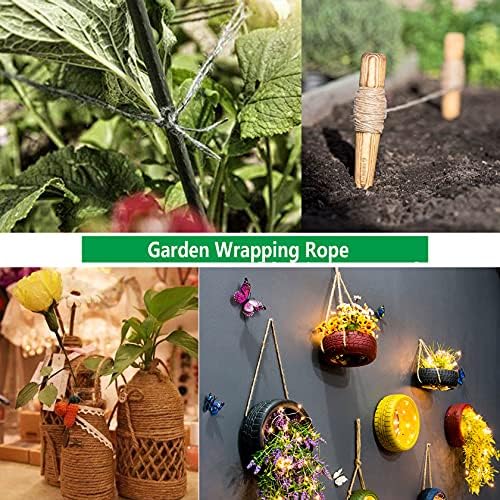 Pindex Jute Twine Rope 5mm, 66 Feet Thick Rope Jute String Strong Hemp Rope Cord Garden Rope for DIY Cat Silk Arts Crafts