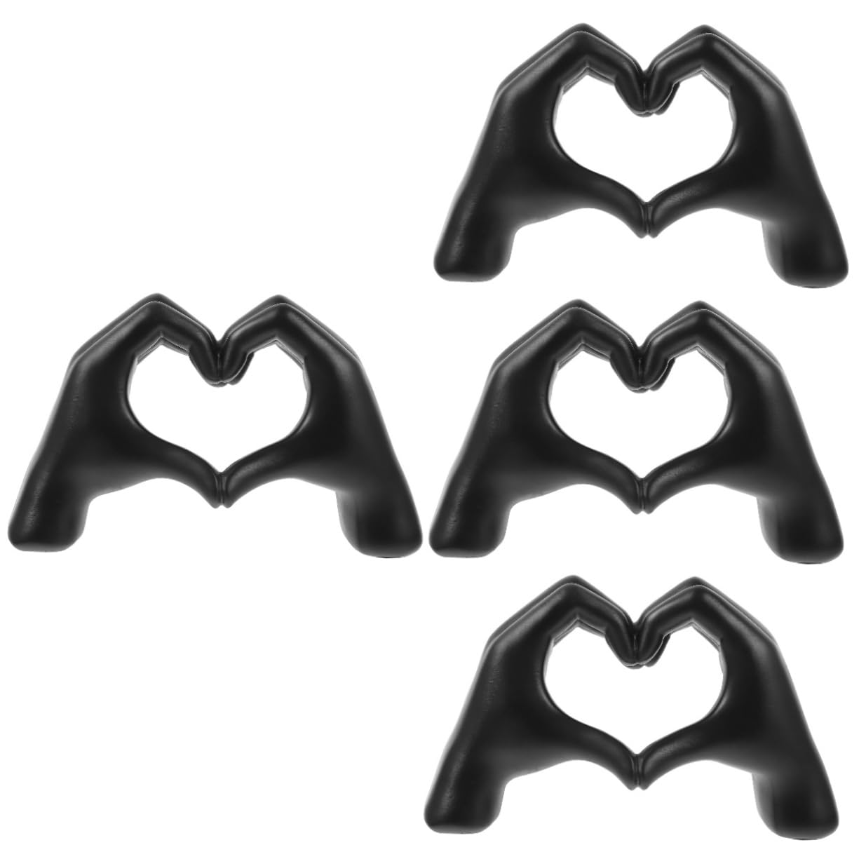 Ornements cœur en résine noire OUNONA (lot de 4) pour décoration intérieure