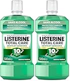 Listerine – Bain de Bouche Total Care Dents et Gencives Goût Plus Léger 0% Alcool (bouteille de 500 ml) – Soin bucco-dentaire 10 en 1 – Bain de bouche sans alcool pour une haleine fraîche durable
