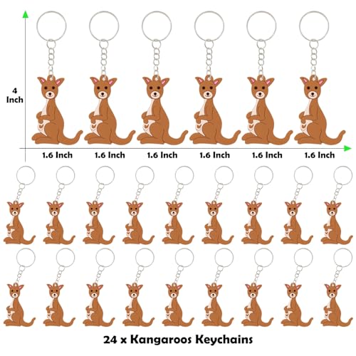 CiciBear 24 Stück Schlüsselanhänger für Känguru-Geburtstag, Babyparty, Waldtiere, Party, Goodie Bag Stuffer, Kindergeburtstag, Karnevalsbelohnungen