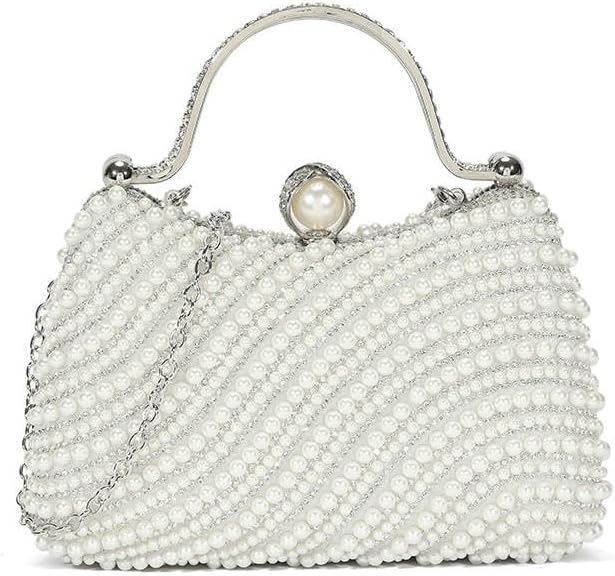 Girly HandBags Womens Beaded Diamante Clutch Bag