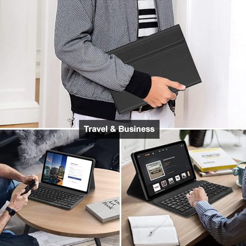 Image of RTSY Keyboard Case for for Lenovo Tab Plus 11.5 Inch 2024 with Anti Drops Keys, PU Leather Case with Magnetically Detachable Wireless Bluetooth KB