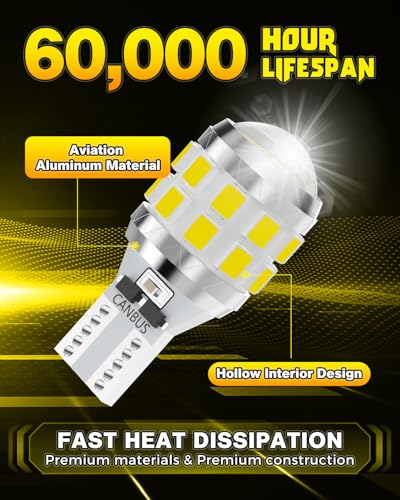 Bombillas LED 921 pack 2 con lente proyector HD, 6500K blanco miniatura 7