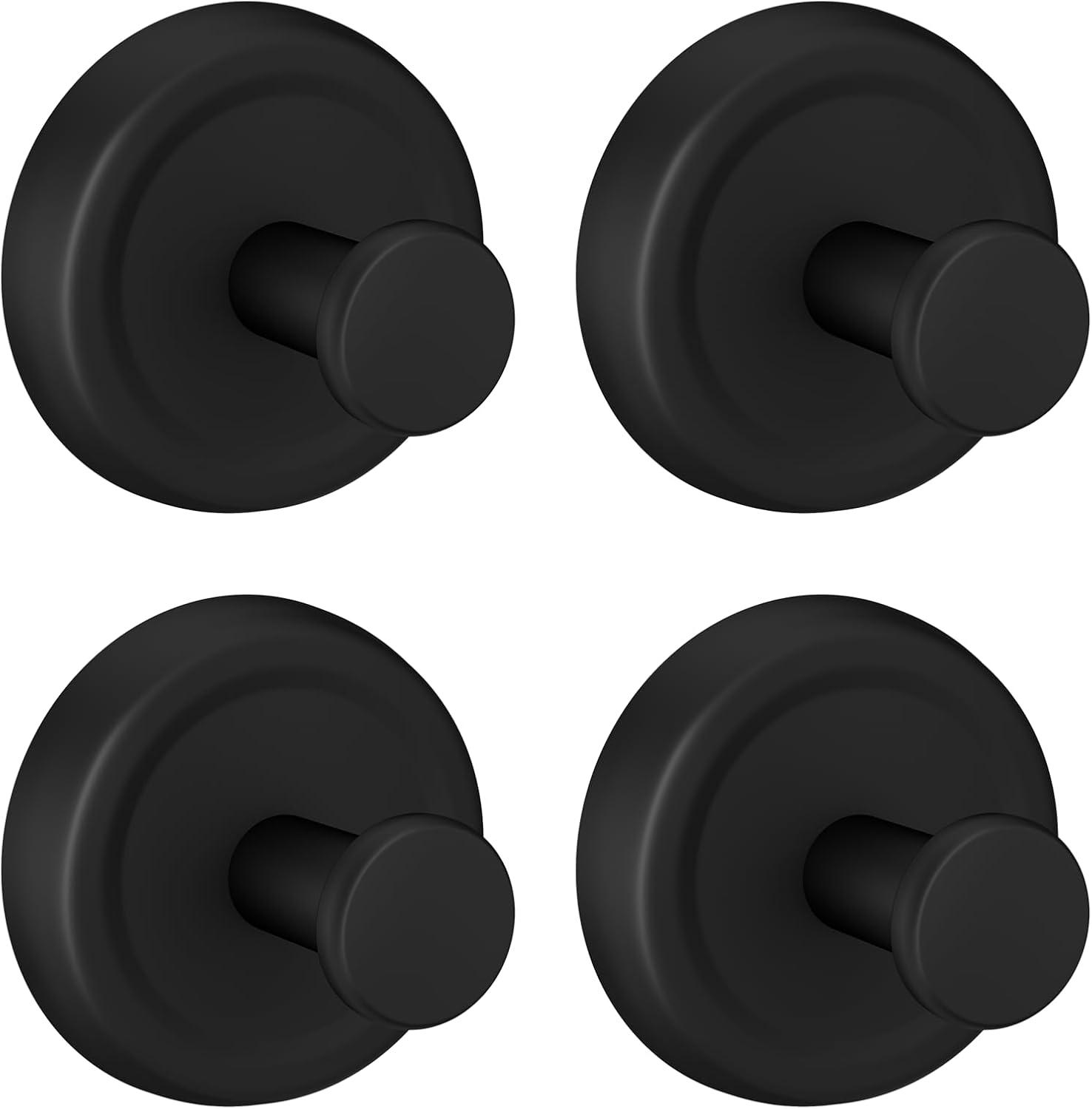 Suction Hooks for Shower, Heavy Duty Suction Cup Hooks, Reusable Bathroom Hooks for Hanging Towels, Robe - No Drill Walls, Glass, Tiles & Smooth Non-Porous Surfaces (4 Packs,Black)