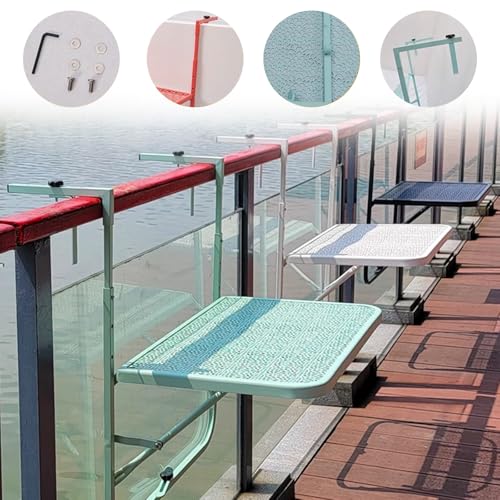 Mesa de bar plegable ahorra espacio para barandillas estrechas de hierro 4